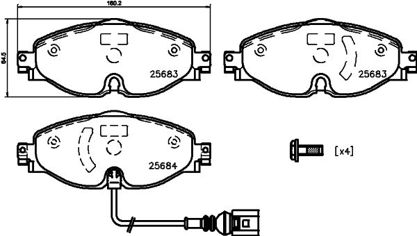MINTEX Комплект тормозных колодок, дисковый тормоз MDB3340