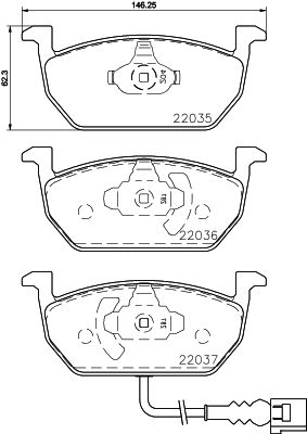 MINTEX Комплект тормозных колодок, дисковый тормоз MDB3761