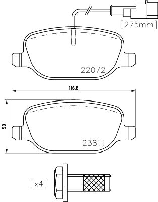 MINTEX Piduriklotsi komplekt,ketaspidur MDB3816