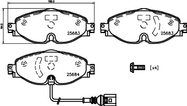 MINTEX Piduriklotsi komplekt,ketaspidur MDB3827