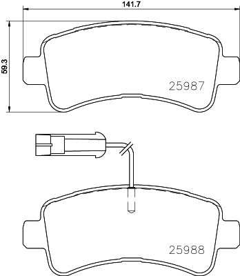 MINTEX Piduriklotsi komplekt,ketaspidur MDB3887