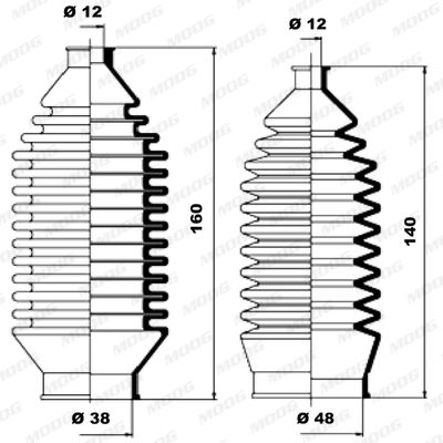 MOOG Kaitsekummikomplekt,rooliseade K150013