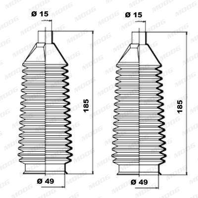 MOOG Комплект пыльника, рулевое управление K150032