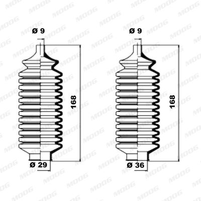 MOOG Kaitsekummikomplekt,rooliseade K150053