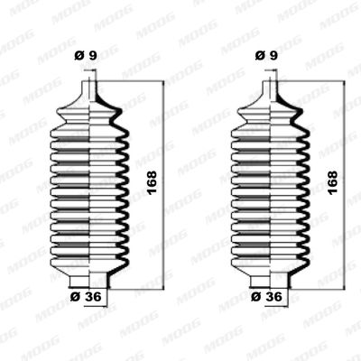 MOOG Kaitsekummikomplekt,rooliseade K150054