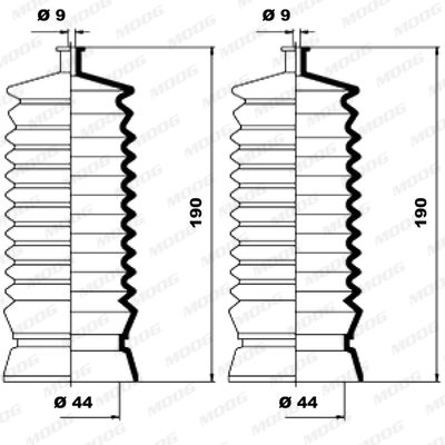 MOOG Kaitsekummikomplekt,rooliseade K150062