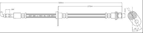 MOTAQUIP Тормозной шланг VBH1207