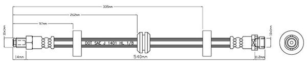 MOTAQUIP Тормозной шланг VBH802