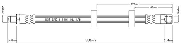 MOTAQUIP Тормозной шланг VBH893