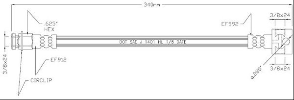 MOTAQUIP Тормозной шланг VBJ571