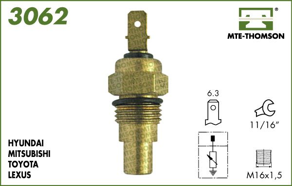 MTE-THOMSON Датчик, температура охлаждающей жидкости 3062