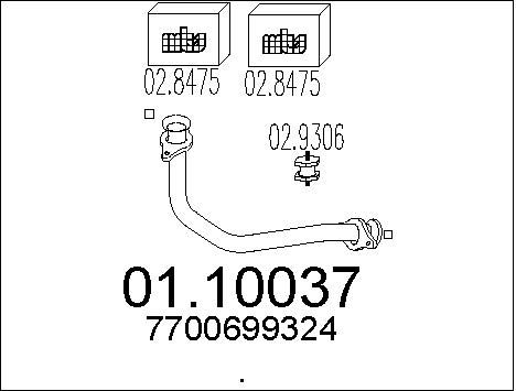 MTS Труба выхлопного газа 01.10037