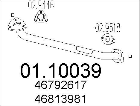 MTS Труба выхлопного газа 01.10039