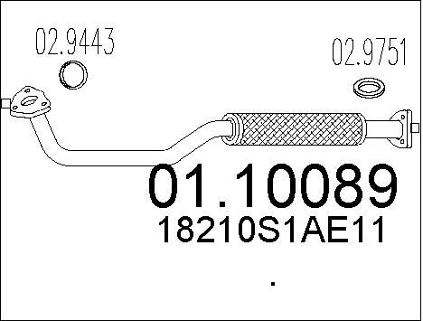 MTS Труба выхлопного газа 01.10089