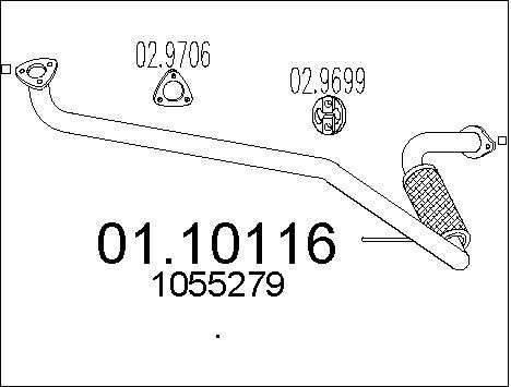 MTS Труба выхлопного газа 01.10116