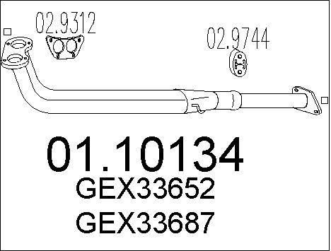 MTS Труба выхлопного газа 01.10134