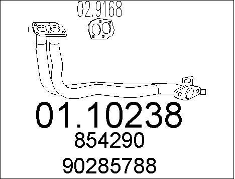 MTS Труба выхлопного газа 01.10238