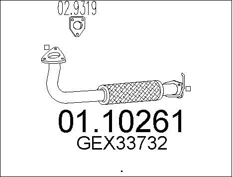 MTS Труба выхлопного газа 01.10261