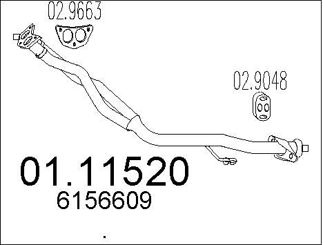 MTS Труба выхлопного газа 01.11520