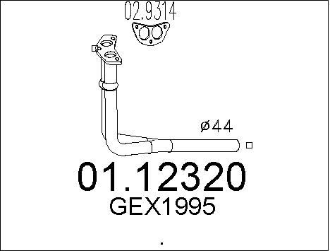 MTS Труба выхлопного газа 01.12320