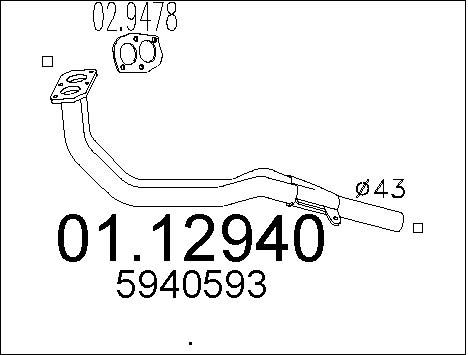 MTS Труба выхлопного газа 01.12940