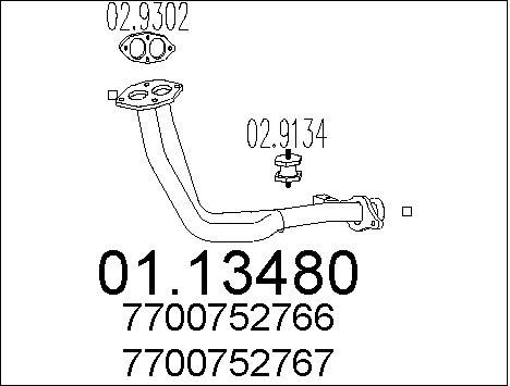 MTS Труба выхлопного газа 01.13480