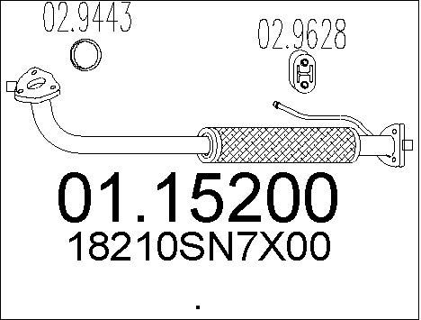 MTS Труба выхлопного газа 01.15200