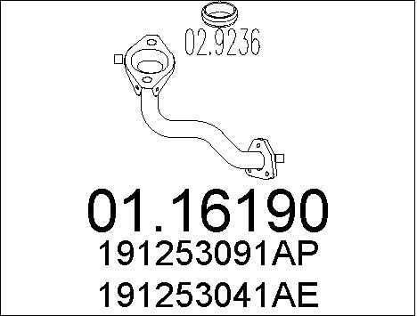 MTS Труба выхлопного газа 01.16190
