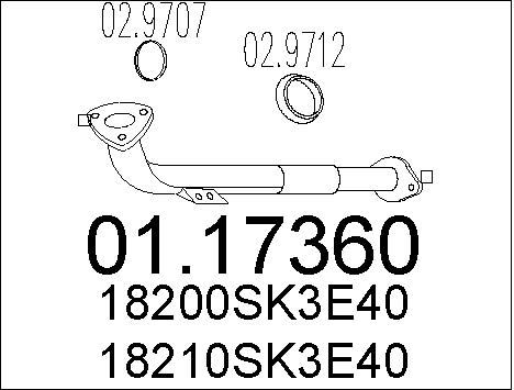 MTS Труба выхлопного газа 01.17360