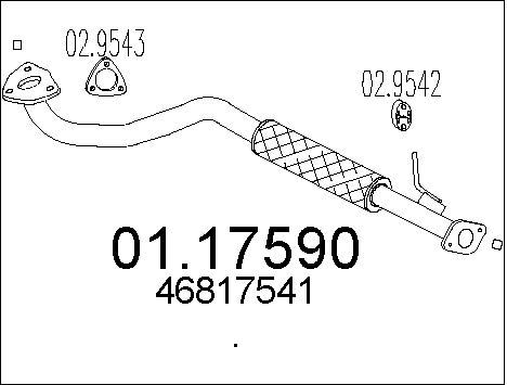 MTS Труба выхлопного газа 01.17590