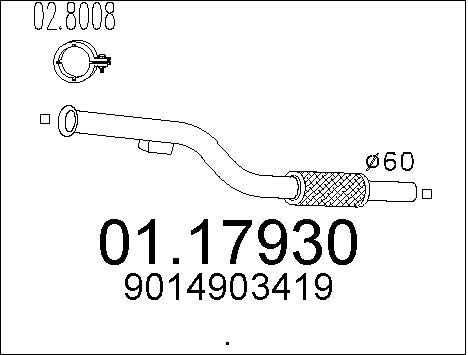MTS Труба выхлопного газа 01.17930