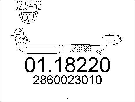 MTS Труба выхлопного газа 01.18220