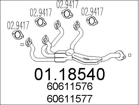 MTS Труба выхлопного газа 01.18540