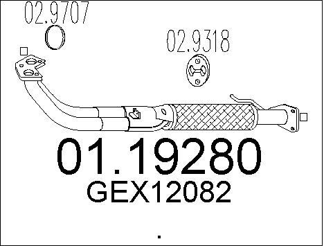 MTS Труба выхлопного газа 01.19280
