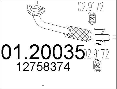 MTS Труба выхлопного газа 01.20035