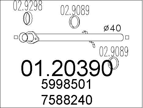 MTS Труба выхлопного газа 01.20390