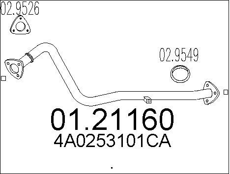 MTS Труба выхлопного газа 01.21160