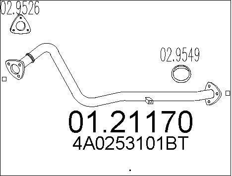 MTS Труба выхлопного газа 01.21170