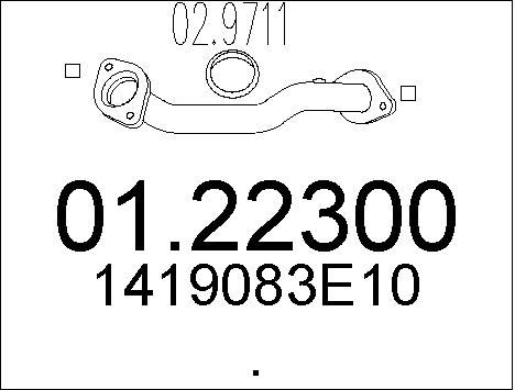MTS Труба выхлопного газа 01.22300