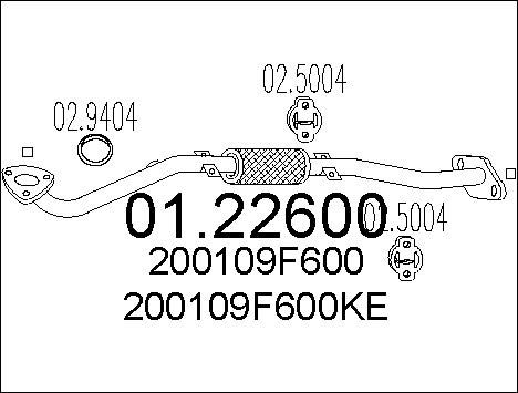 MTS Труба выхлопного газа 01.22600