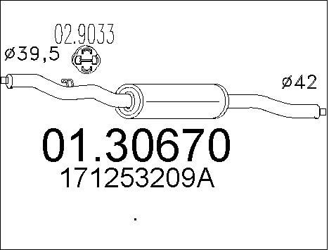 MTS Средний глушитель выхлопных газов 01.30670