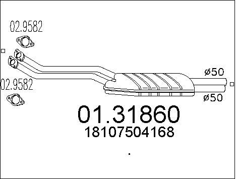 MTS Предглушитель выхлопных газов 01.31860