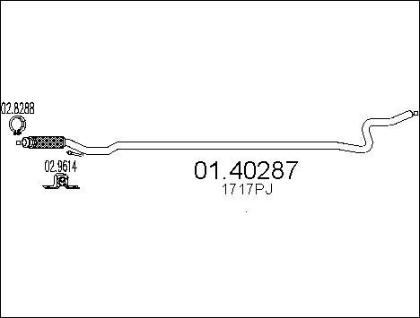 MTS Труба выхлопного газа 01.40287