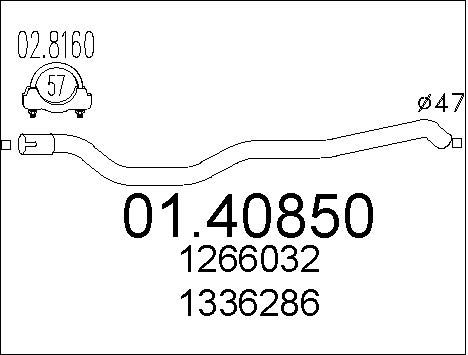 MTS Труба выхлопного газа 01.40850
