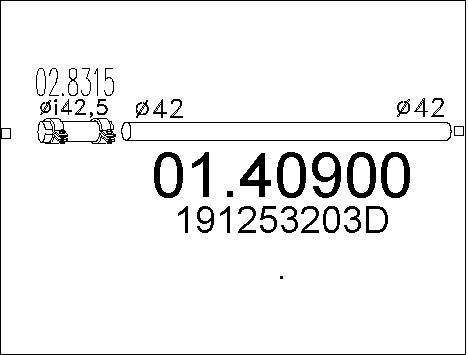 MTS Труба выхлопного газа 01.40900