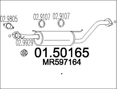 MTS Средний глушитель выхлопных газов 01.50165