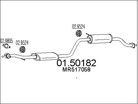 MTS Средний глушитель выхлопных газов 01.50182