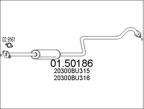 MTS Средний глушитель выхлопных газов 01.50186