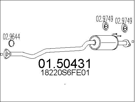 MTS Средний глушитель выхлопных газов 01.50431