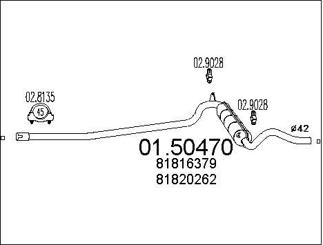 MTS Средний глушитель выхлопных газов 01.50470